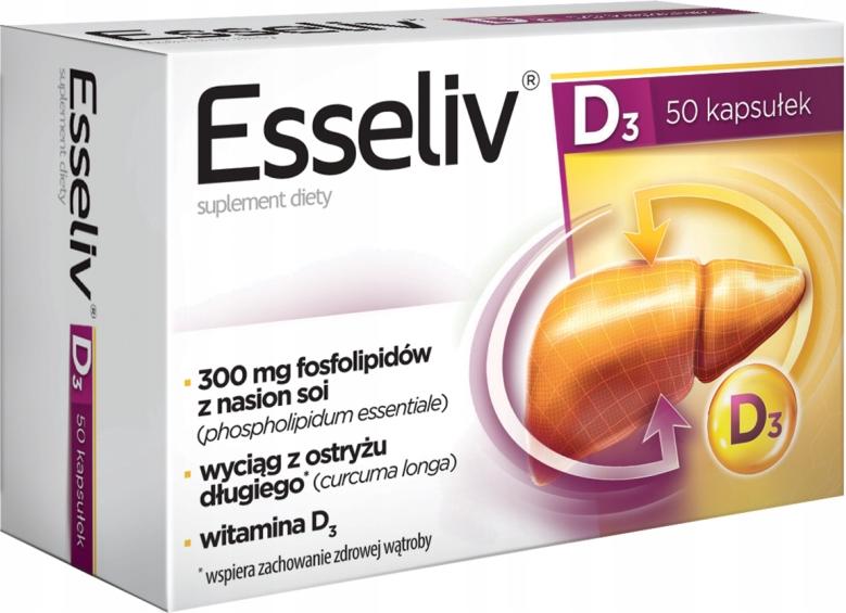 Aflofarm ESSELIV D3 Phospholipide aus Sojabohnen, Kurkuma 50 Kapseln