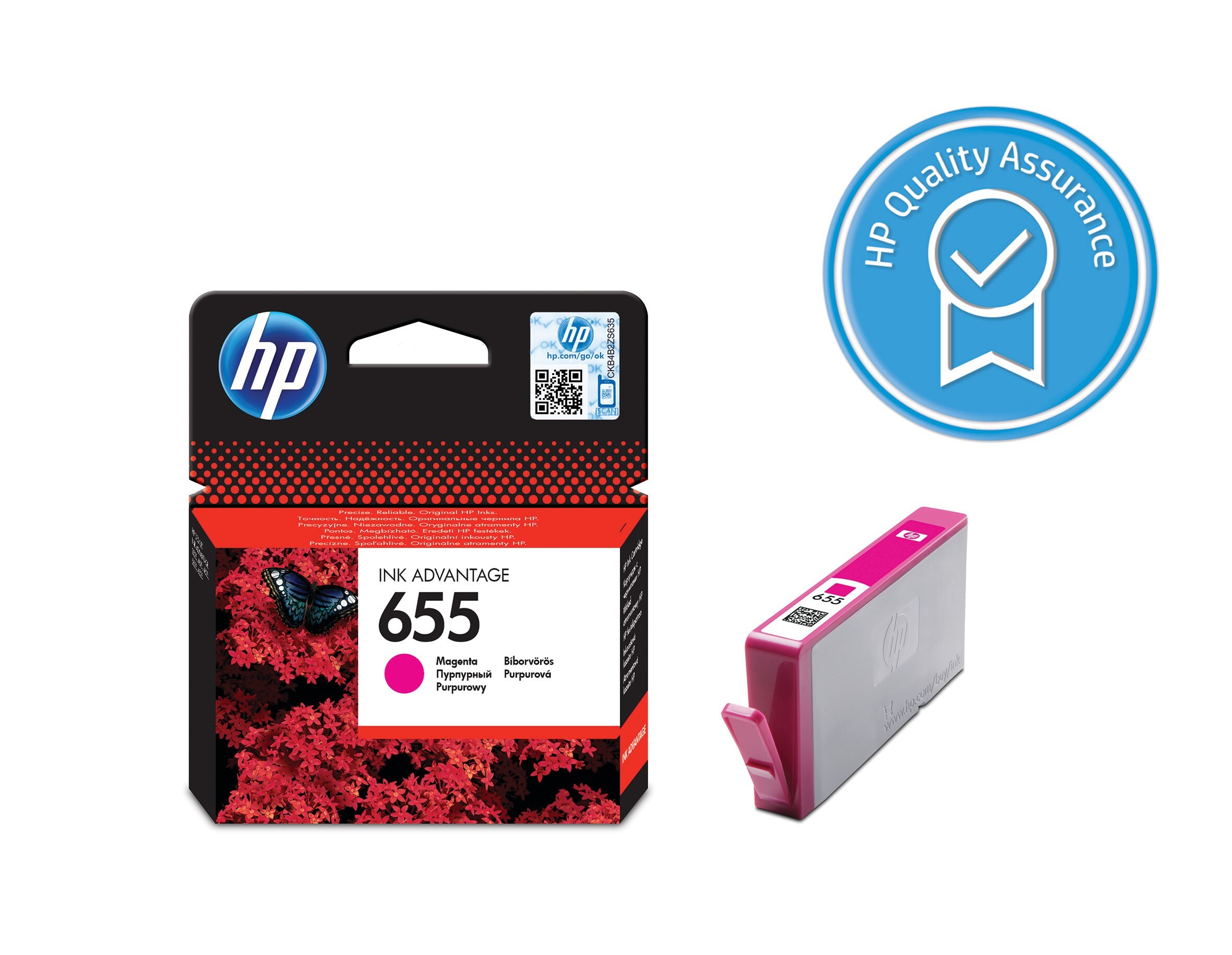 HP Ink Cartridge 655/Magenta/600 strán