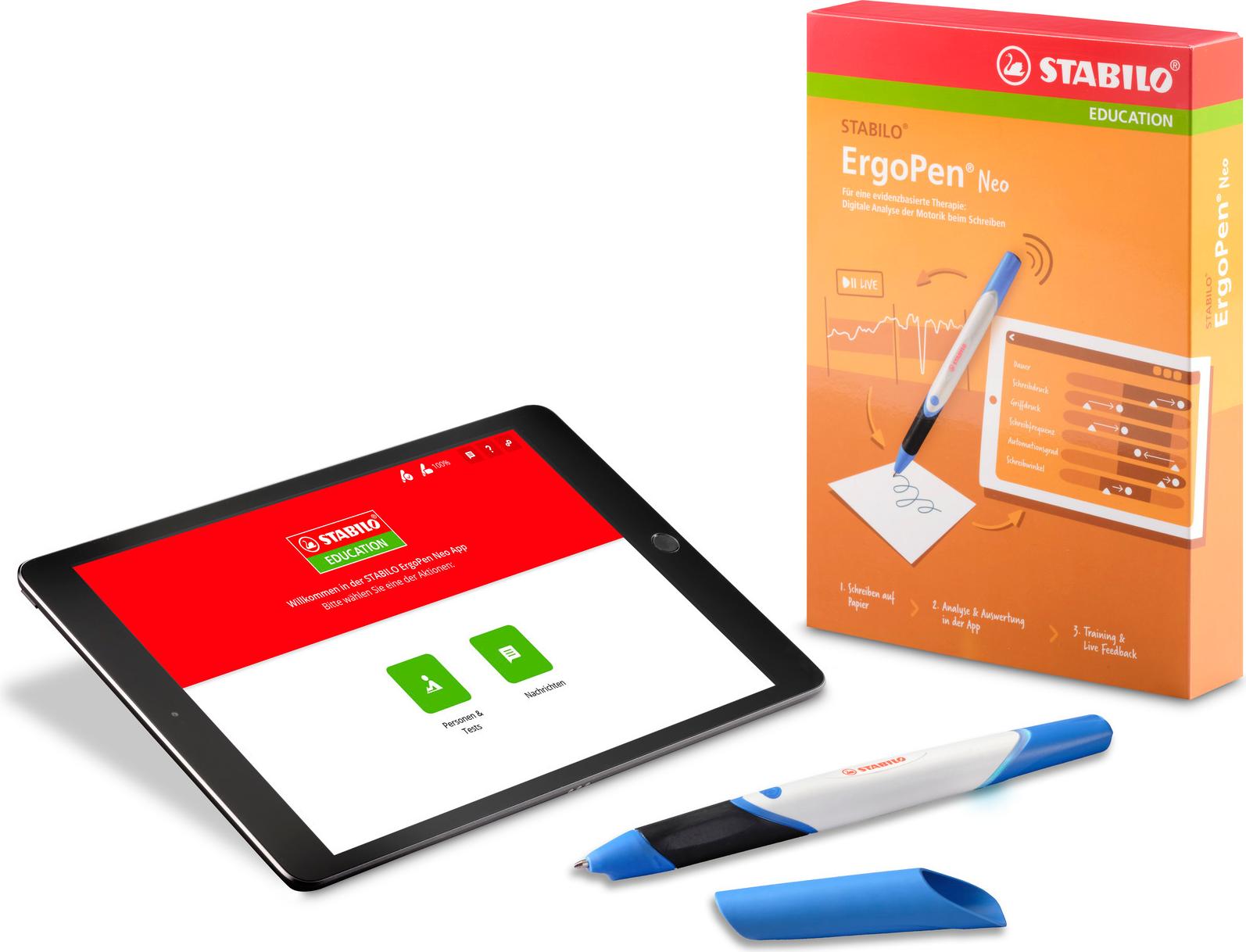STABILO Smarter Stift mit App für die Ergotherapie - ErgoPen Neo - Motorik Befundung f… 1808/41-2