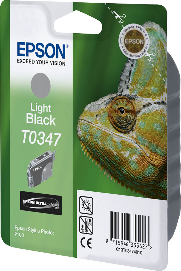 Epson Chameleon Inkoustová Light Black T0347 Ultra Chrome, Light black, Atrament na pigmentovej báze, 1 kusov