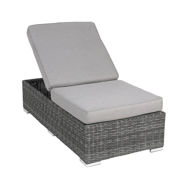 Loungemöbel Liege Bari greemotion Polyrattan grau 140x70cm 126551