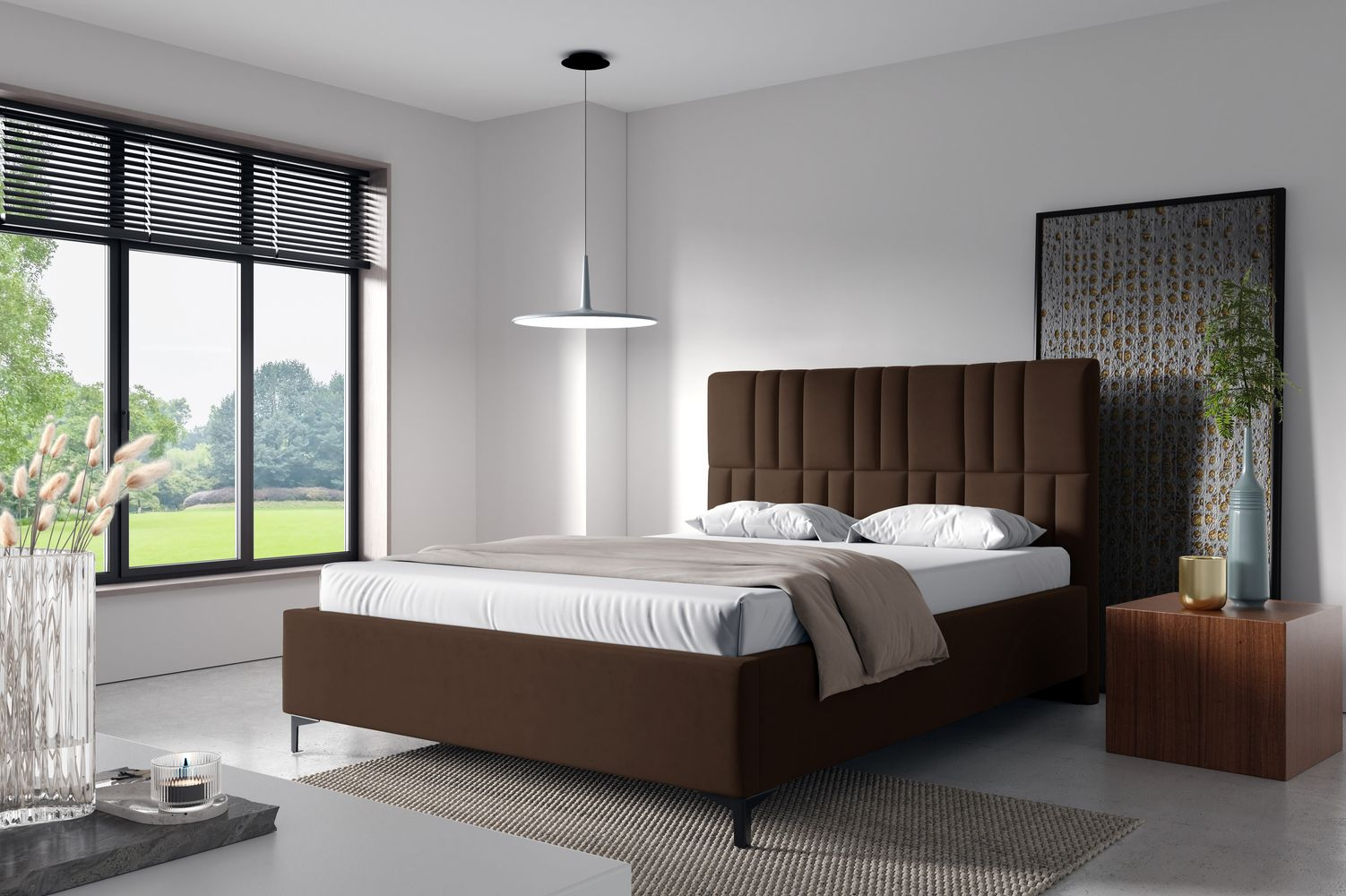 Čalúnená posteľ 180x200 ODETA 5 - hnedá