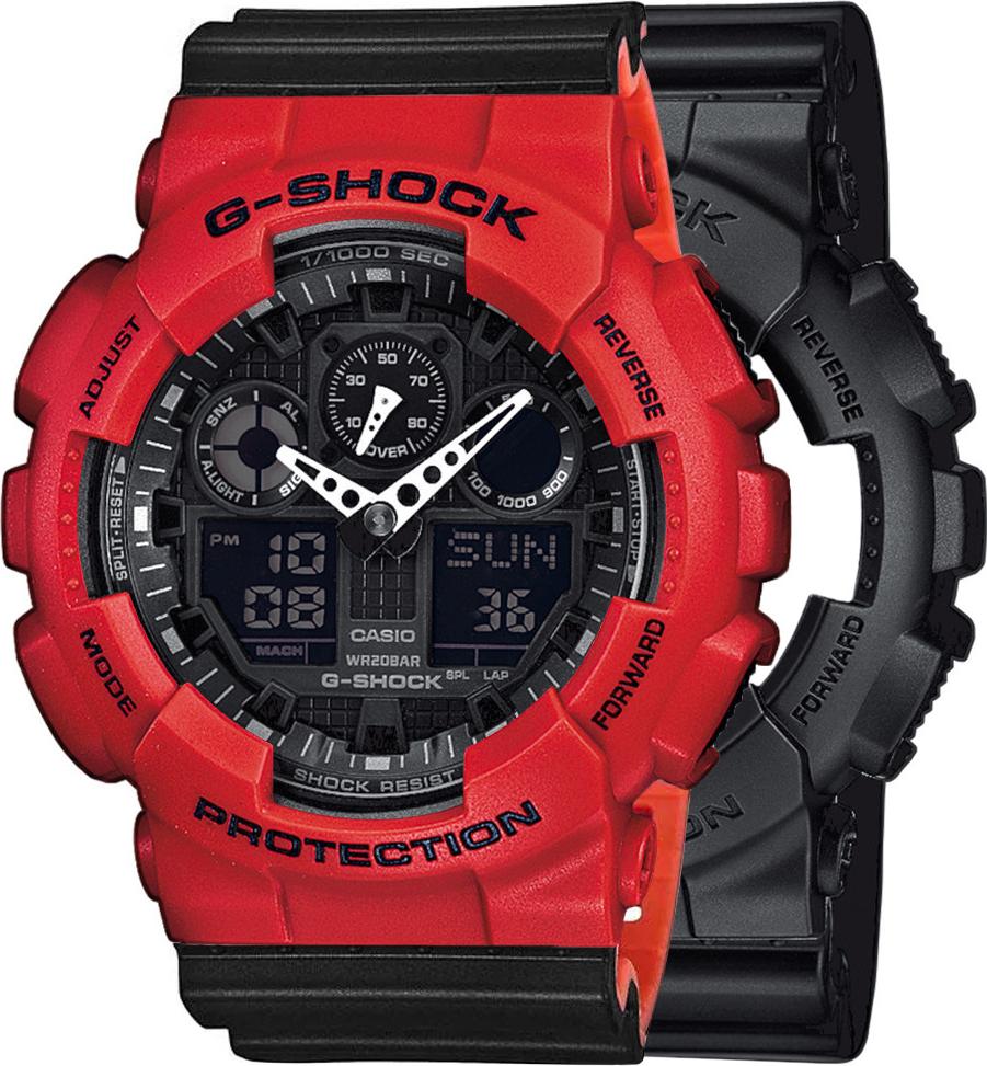 Zegarek Casio G-Shock SET GA-100-1A1ER + BEZEL 10395289 + PASEK 10577142 20BAR