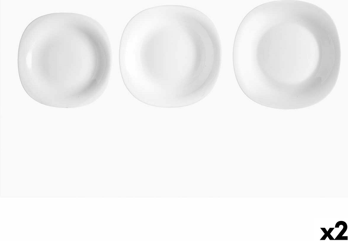 Geschirr-Set Vivalto F-LFP95-85-90 Weiß Opalglas (2 Stück)