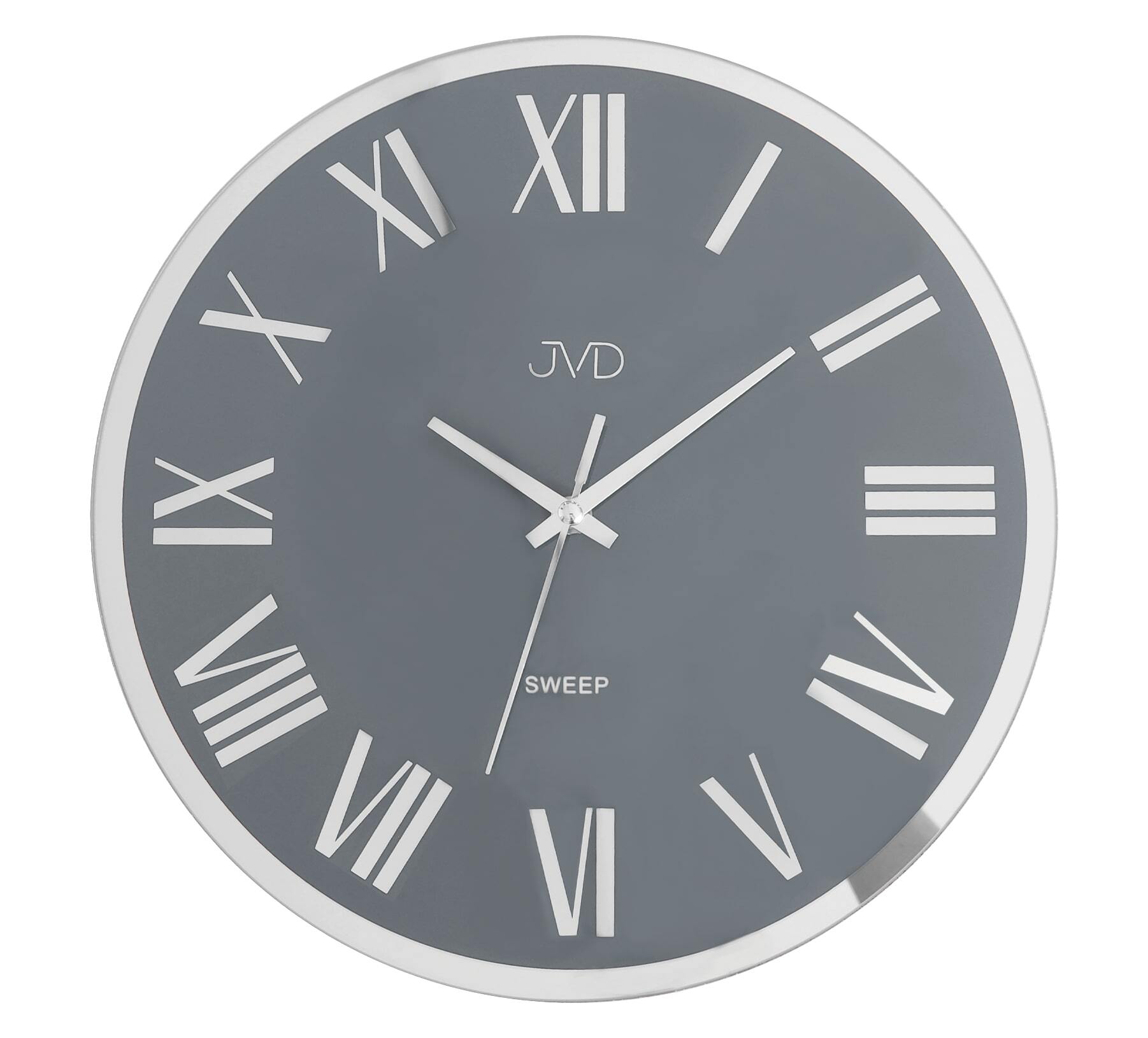 Wanduhr in Grausilber Metall - JVD Modell: NS22006.4