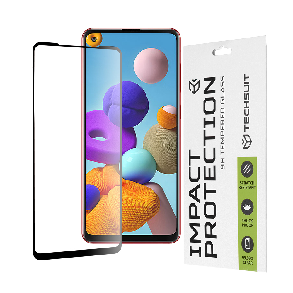 Techsuit Full Cover Ochrana displeja pred nárazmi pre Samsung Galaxy A21s - Black