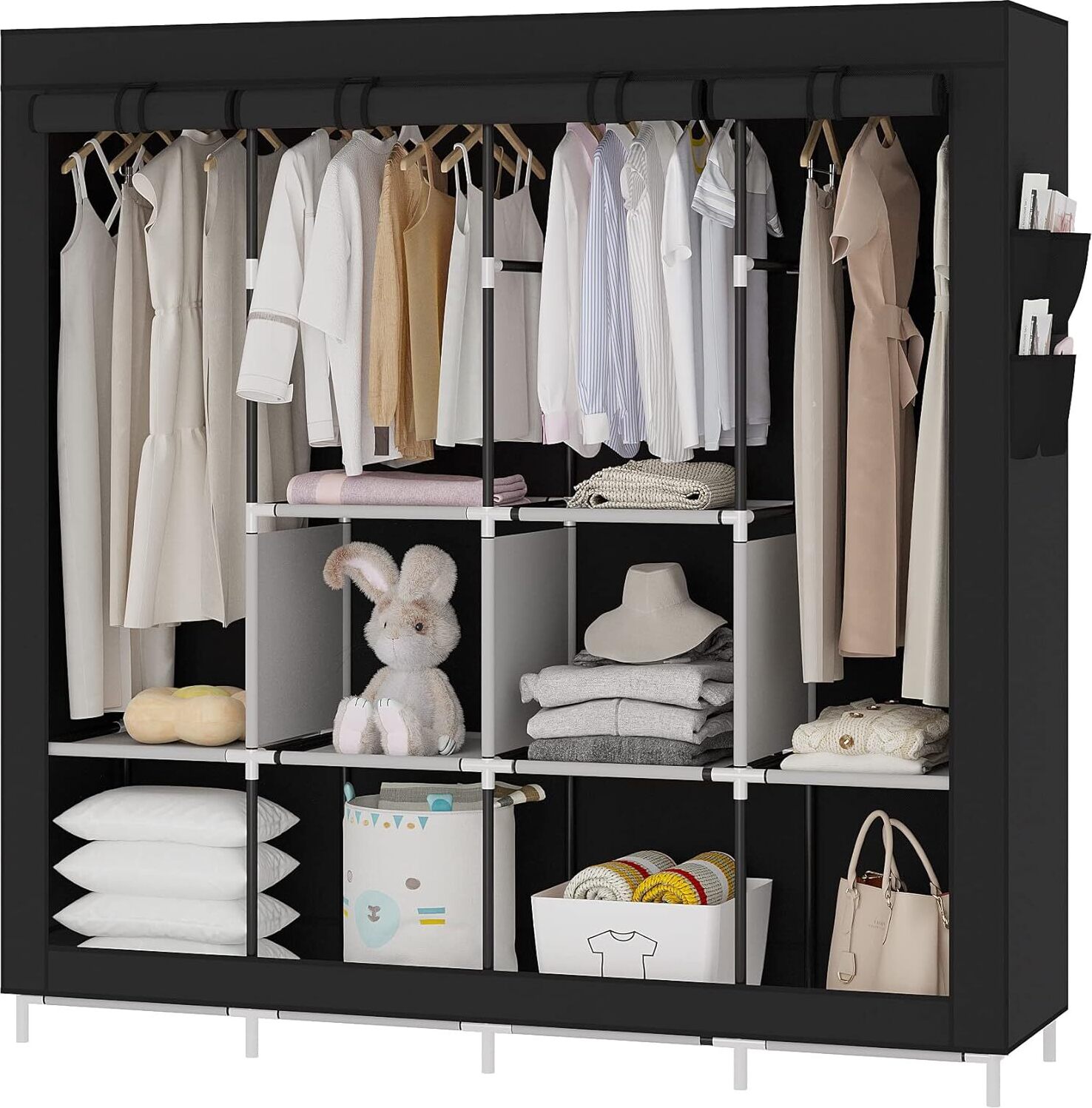 akkee stoffkleiderschrank faltschrank aus vliesstoff,