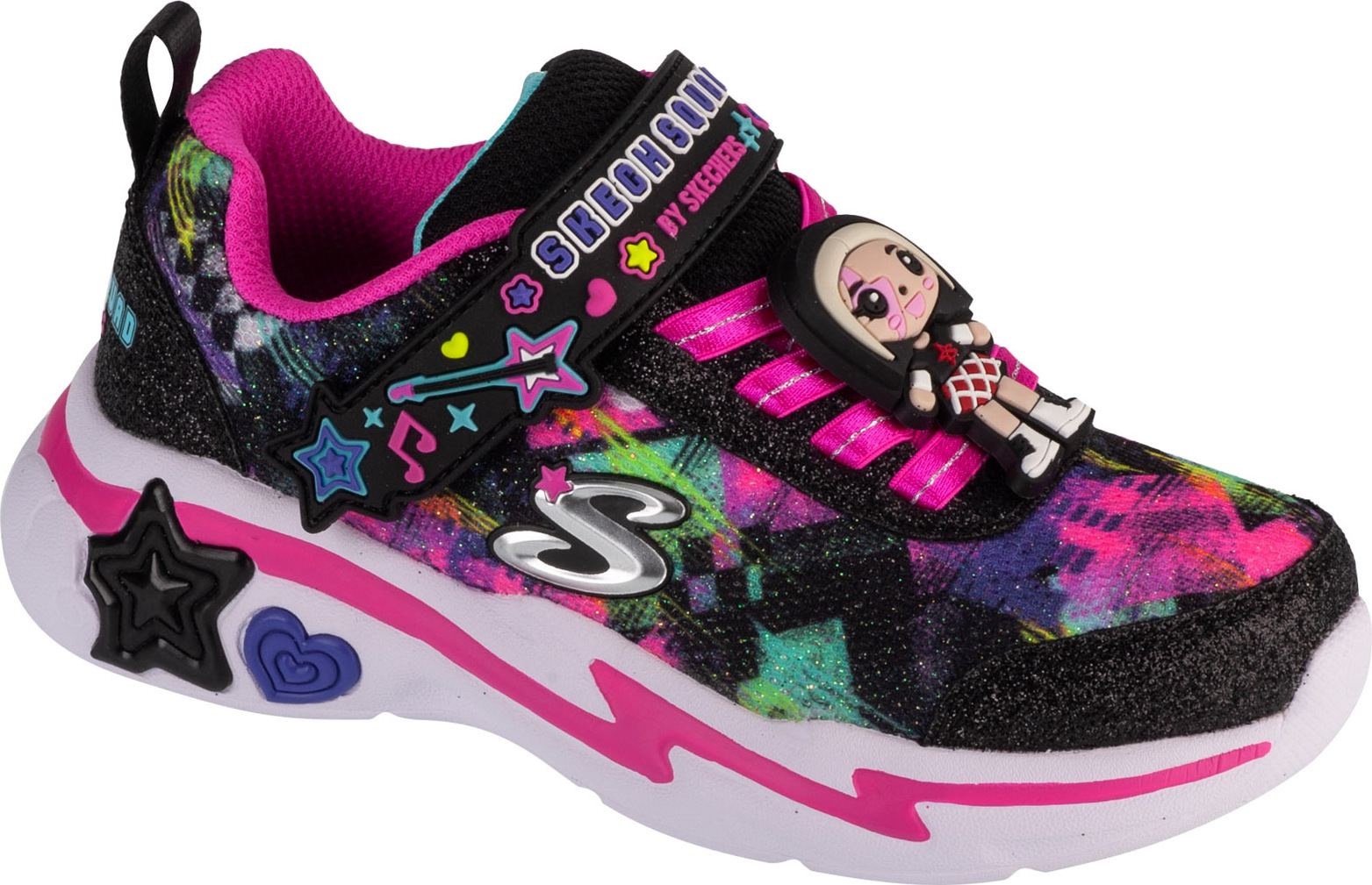 Skechers Snuggle Sneaks - Skech Squad 302214L-BKMT, tenisky, pre dievčatá, čierne