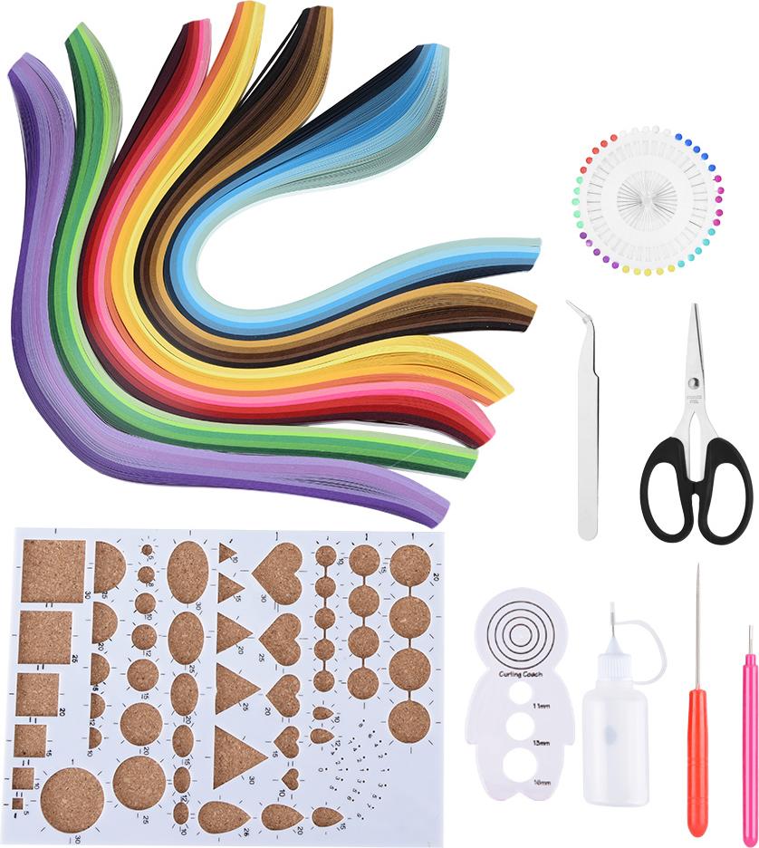 Gistuch Quilling-Papier, Kit Quilting-Papier-Werkzeuge mit Farbverlauf, 6 Farben für Heimwerkerarbeiten