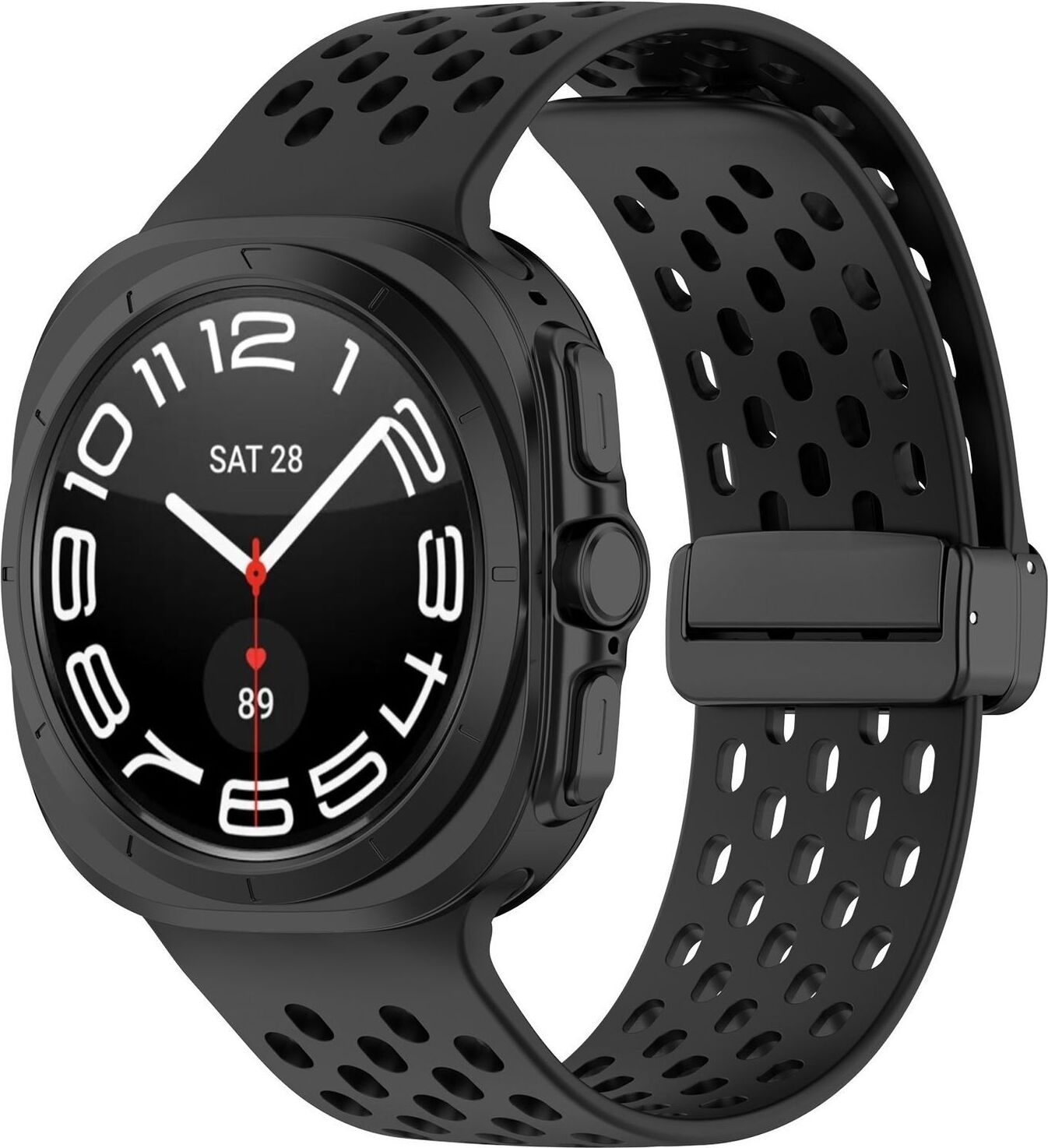 Pre Samsung Galaxy Watch Ultra 47 mm silikónový magnetický remienok Black