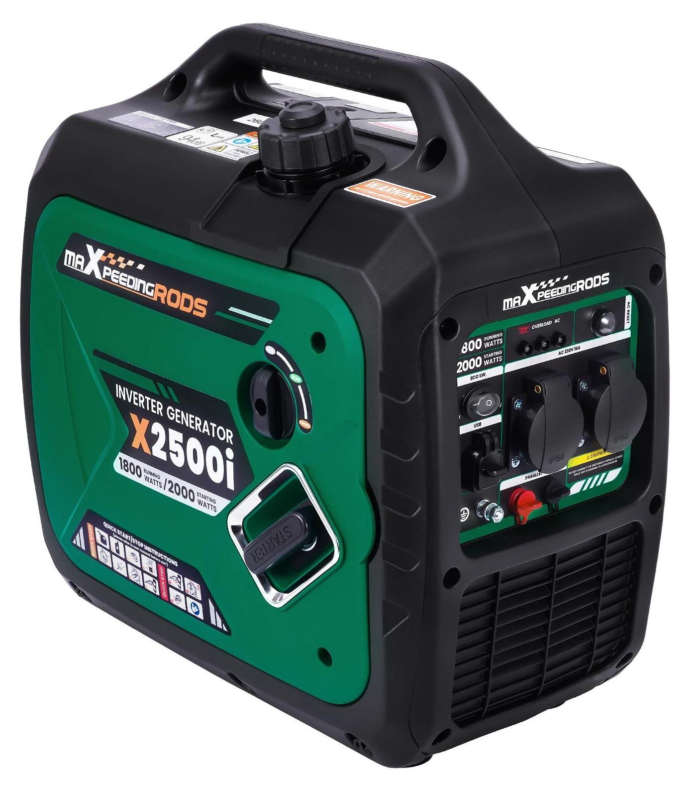 StarTech Tragbarer Inverter Stromerzeuger - Modell X2500I - 2000 W Spitzenleistung - Leise - Benzin - Notstrom für Zuhause, Camping und Outdoor