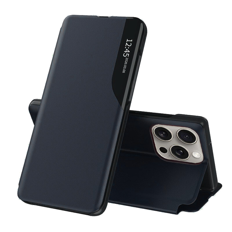 Techsuit eFoLD Series otvárací obal pre - iPhone 15 pro - Tmavomodrá