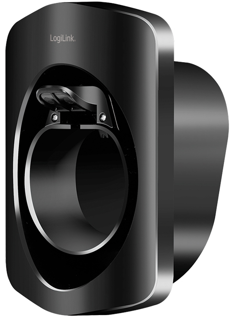 LogiLink EM Wandhalterung Elektroauto Ladekabel mit Kabelablage/charging gun holder with cable holder Black