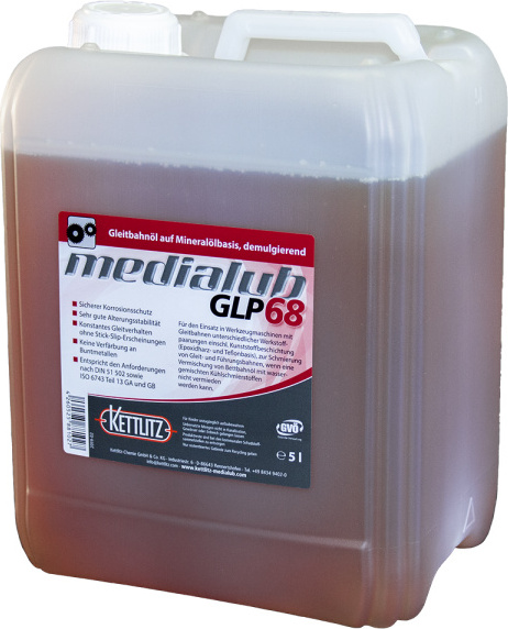 KETTLITZ-Medialub GLP 68 Gleitbahnöl / Bettbahnöl auf Mineralölbasis, demulgierend - 5 Liter Gebinde 20474