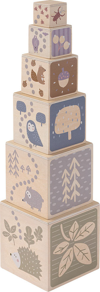 howa Stapelturm 'little woods' aus Holz ab 1 Jahr, Motorikspielzeug Stapelwürfel 6027