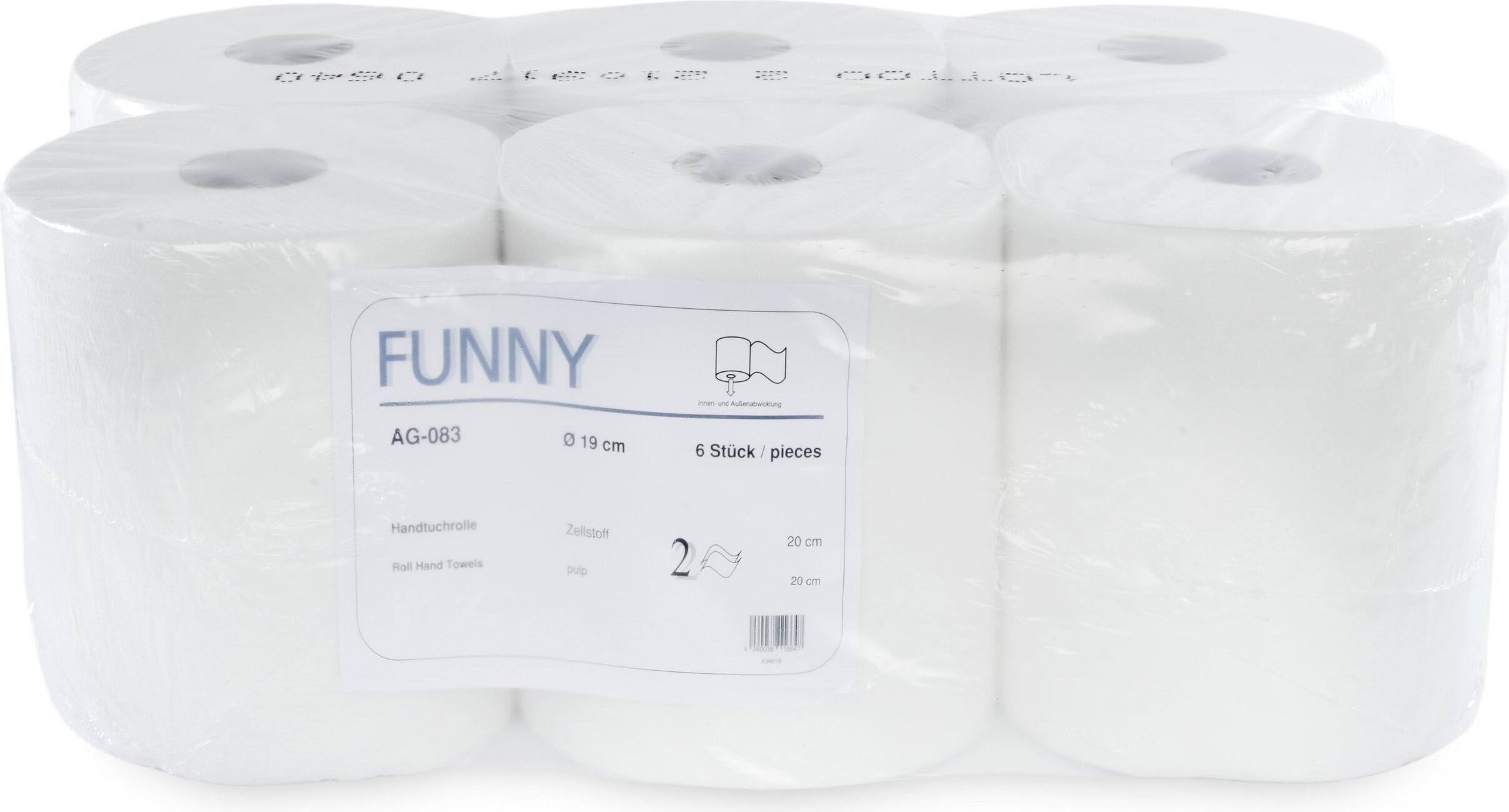 Rouleau de papier essuie-mains Funny AG-083, dévidage vers
