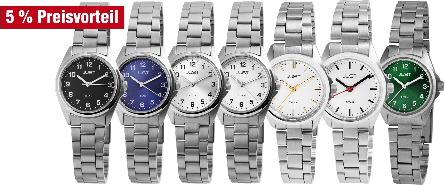 Just Damenarmbanduhr aus Titan, 5 Bar