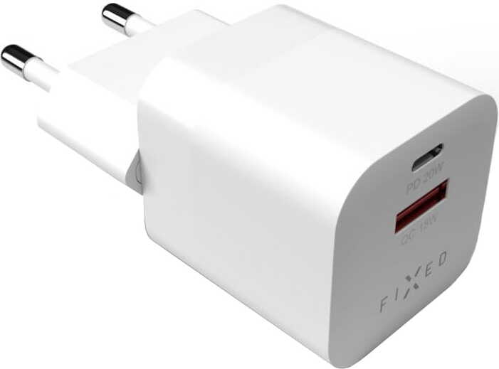 FIXED Fixed Mini USB-C/USB Travel Charger 20W | FIXC20M-CU-WH