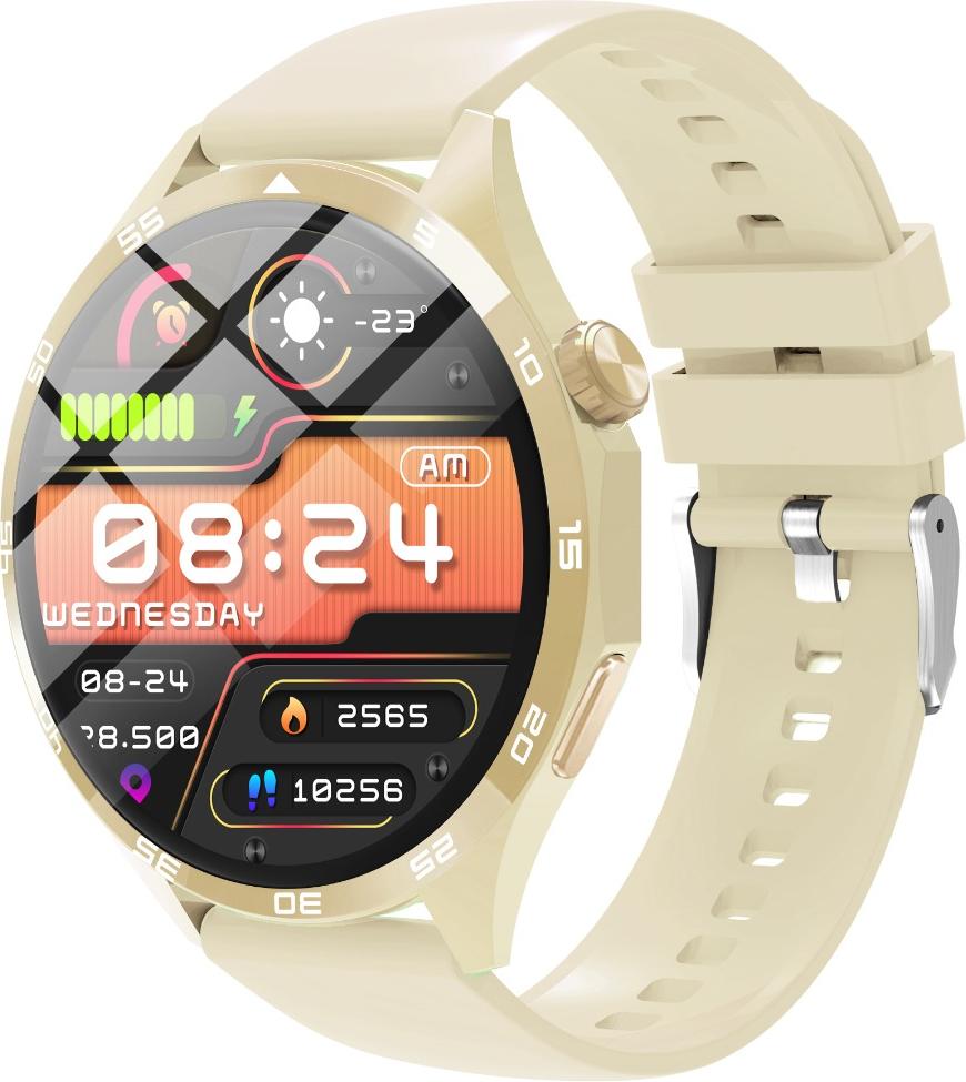 INF Multifunktionale Smartwatch mit Bluetooth Anrufe, Herzfrequenz & Anpassung Gold 410936