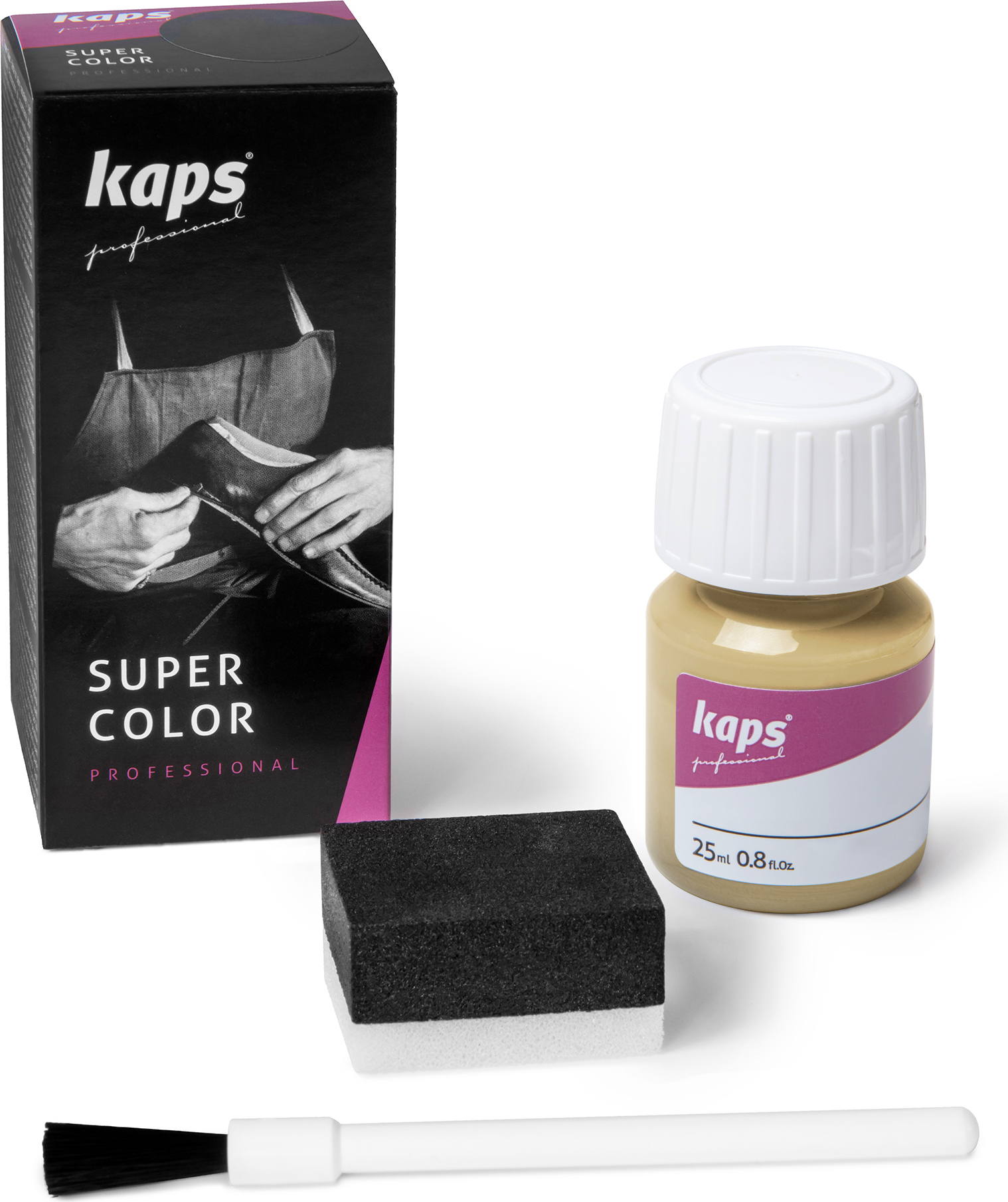 Farbe für Natur- und Kunstleder - Kaps Super Color 25 ml - Creme (137#) 04_1_5020_137#_scolor_FBA