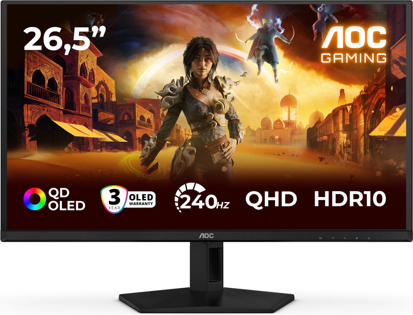 AOC G4 Q27G41ZDF, 67,3 cm (26.5"), 2560 x 1440 px, Quad HD, QD-OLED, 0,03 ms, Čierna, Červená