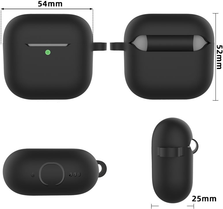 INF Puzdro na AirPods s krúžkom a príslušenstvom čierna AirPods 4 ploché