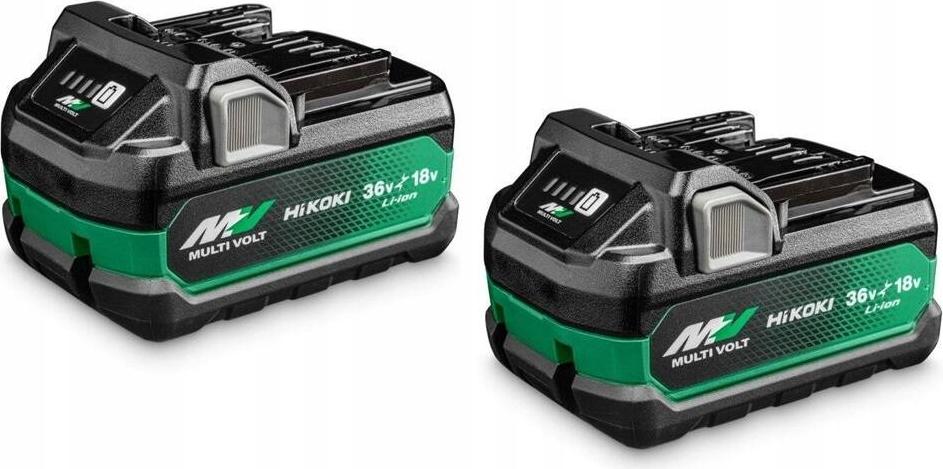 HiKOKI MULTI VOLT Akku BSL36A18X 2 Stück - 18V 5.0 Ah / 36V 2.5 Ah Akku, Li-Ion, 4-Stufen-LED Ladestandskontrolle 380205