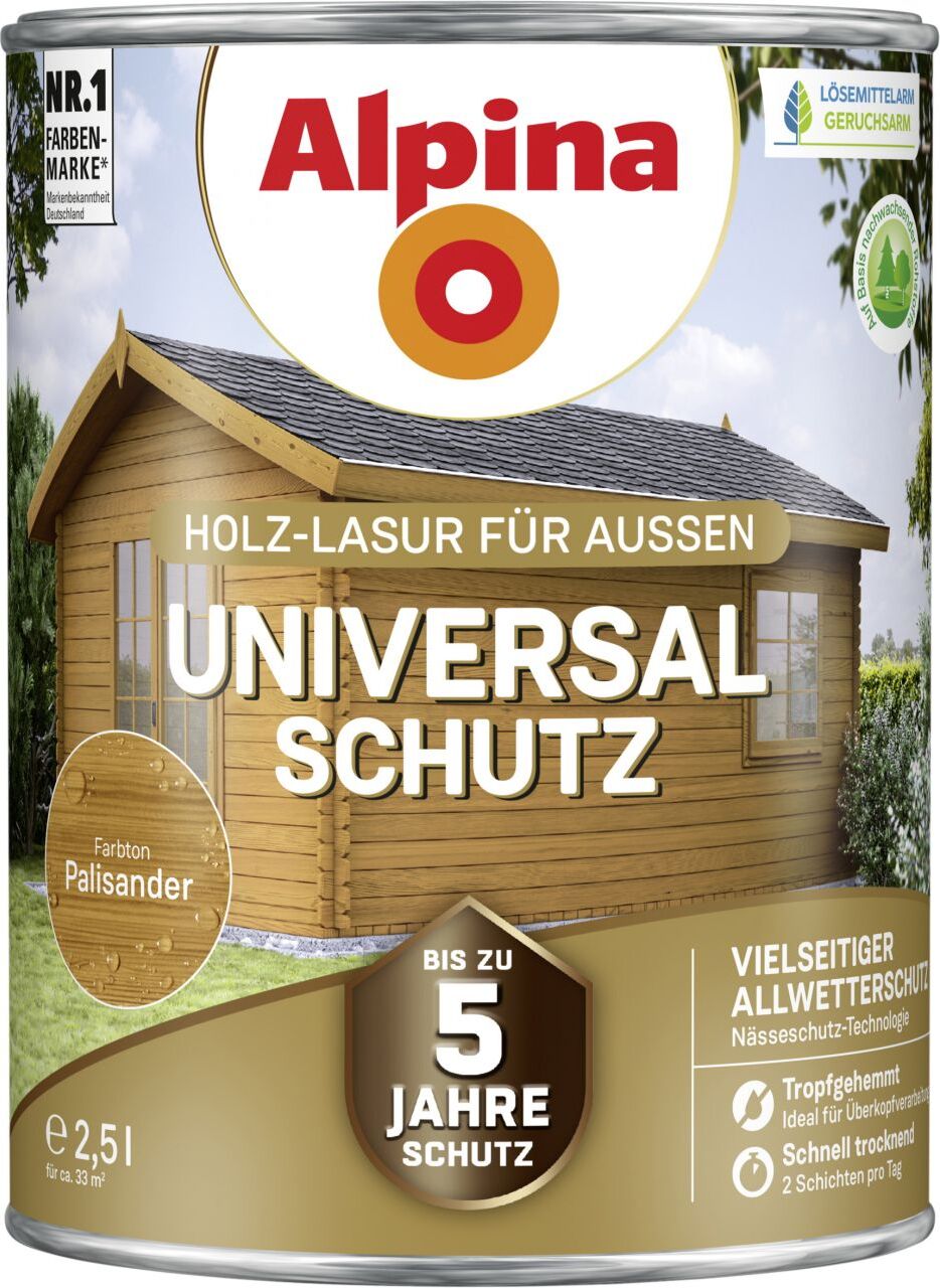 Alpina Holzlasur Universal-Schutz2,5L palisander