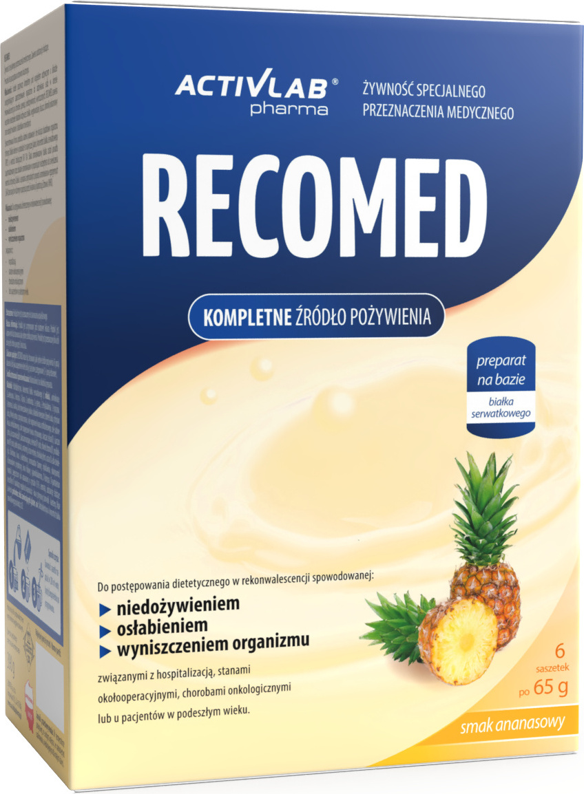 Activlab RECOMED 6 x 65 g (Beutel), Lebensmittel für besondere medizinische Zwecke, eine vollwertige Nahrungsquelle - Ananas FR/337