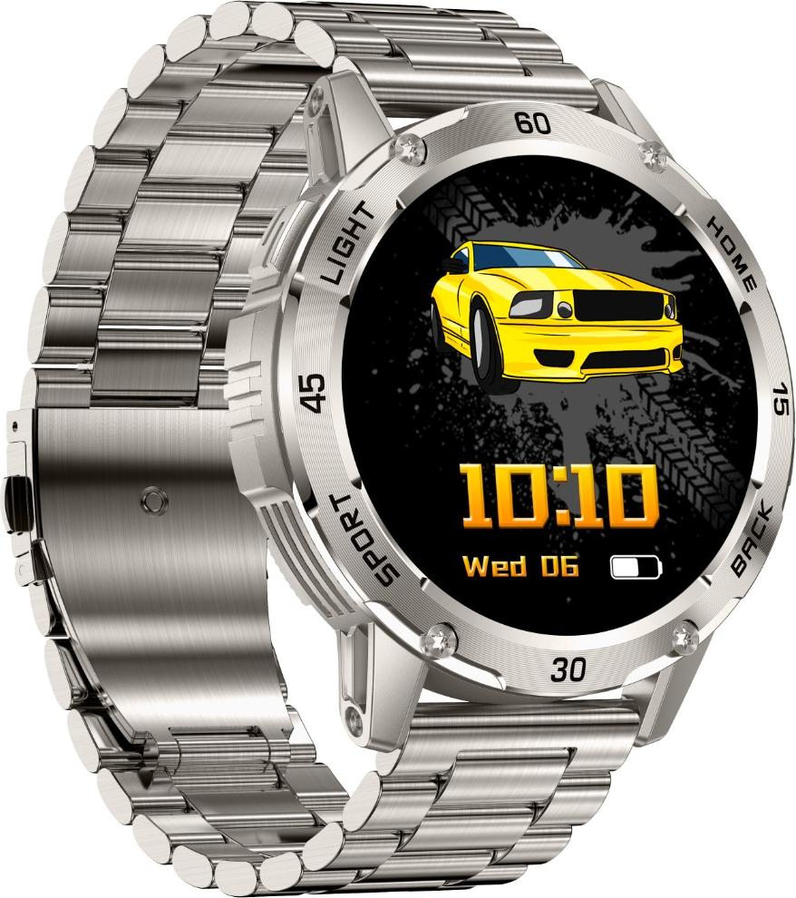 INF Multifunktionale Smartwatch mit Herzfrequenz- und Blutsauerstoffmessung Silber 410955