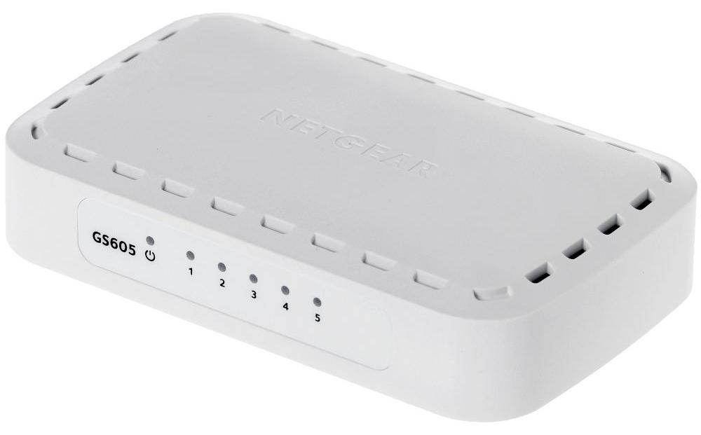 NETGEAR GS605, Unmanaged, L2, Gigabit Ethernet (10/100/1000), Vollduplex GS605-400PES