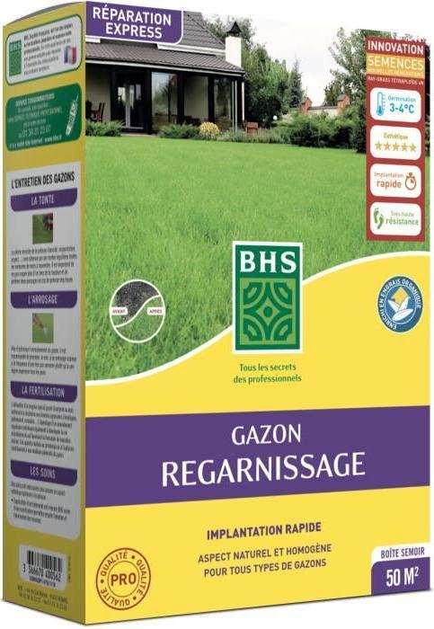 Sonstiges Rasenreparatur für trockenen Boden - BHS - 1kg - 40 m² - Widerstandsfähig und langlebig, mit ausgezeichneter Langlebigkeit und Trittfestigkeit.