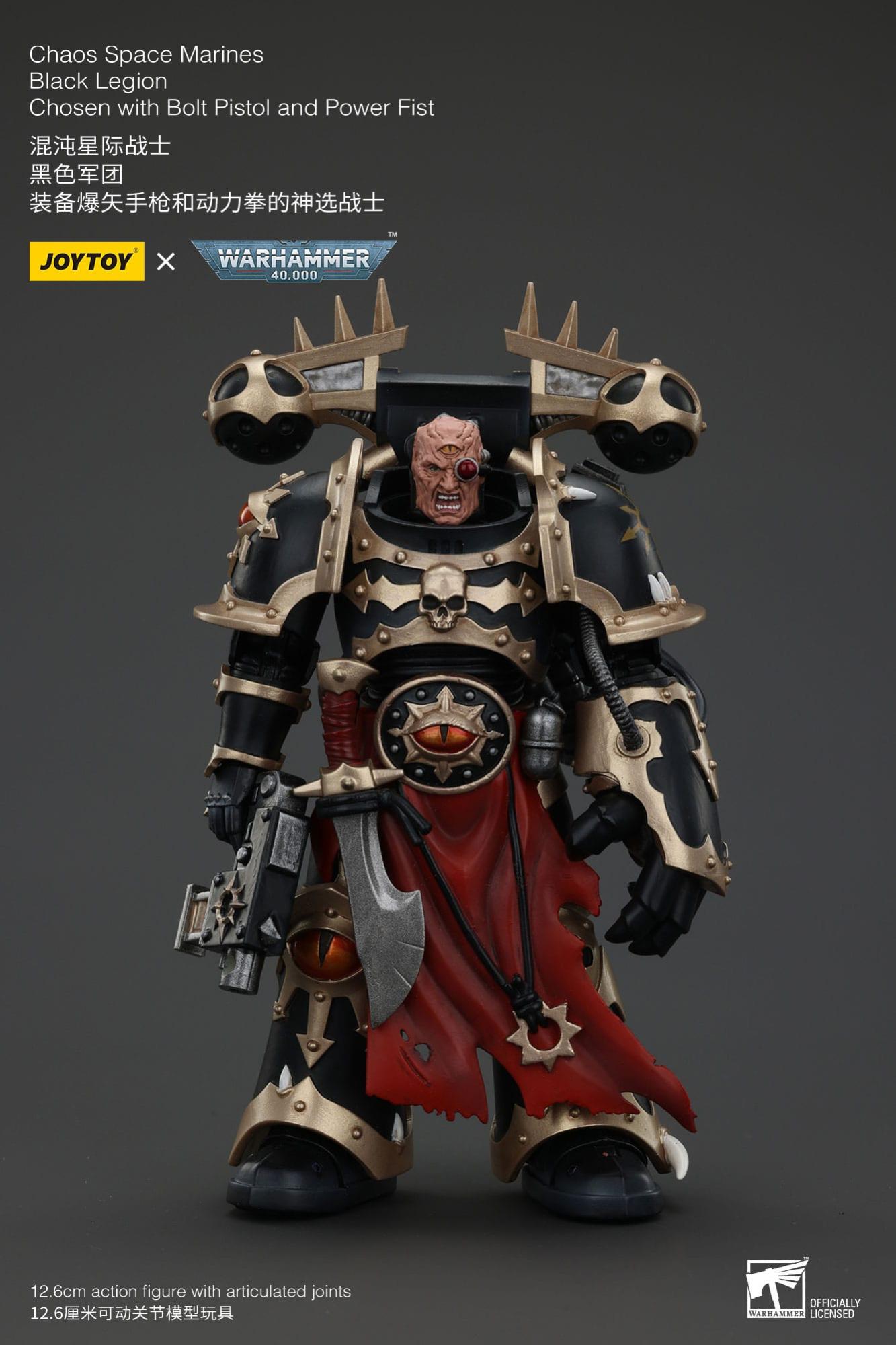 Joy Toy Warhammer 40k Actionfigur Chaos Space Marines Black Legion Chosen mit Bolzenpistole und Energiefaust 20 cm 9841