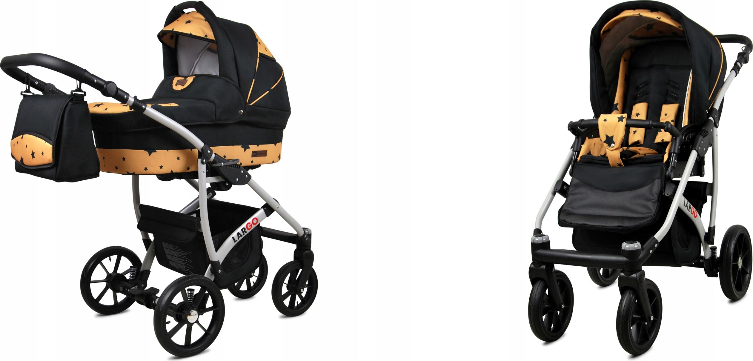 BabyLux Largo | 2in1 Kinderwagen Set | Gold Star | Kombikinderwagen | Kinderwagenset | Buggy +