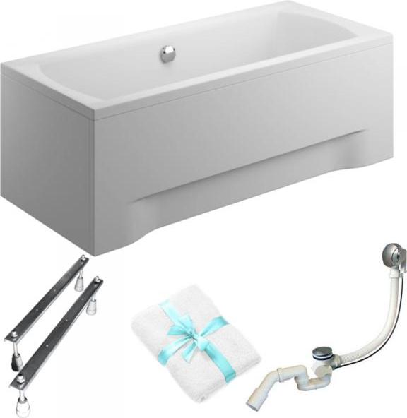 Aqua For You | Polimat Ines Badewanne - 190x90cm - Acryl - Temperaturhaltend - Siphon Inklusive - mit Verkleidung