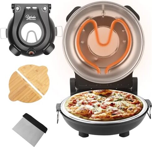 YIBAKE Elektropizzaofen, 1200 W -Ofen in 4 Minuten Pizza, 31 cm feuern