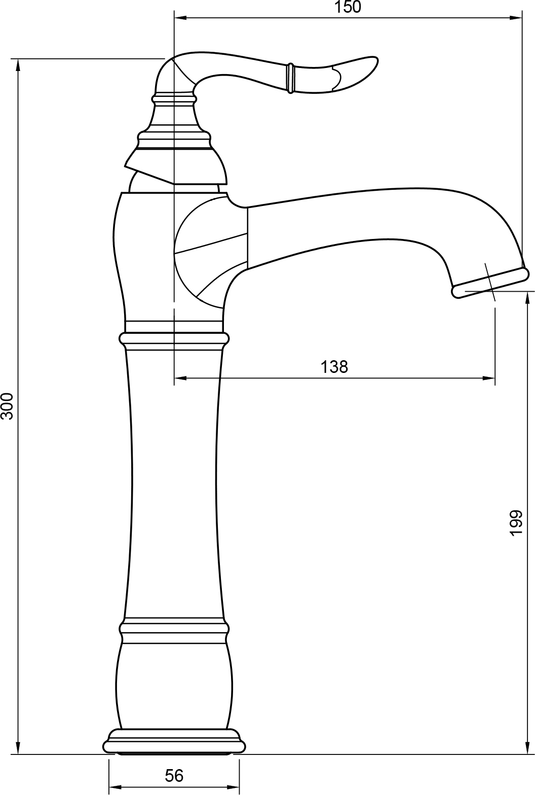 PaulGurkes Nostalgie Armatur Gold Lang für Aufsatzwaschbecken Waschschalenarmatur Image