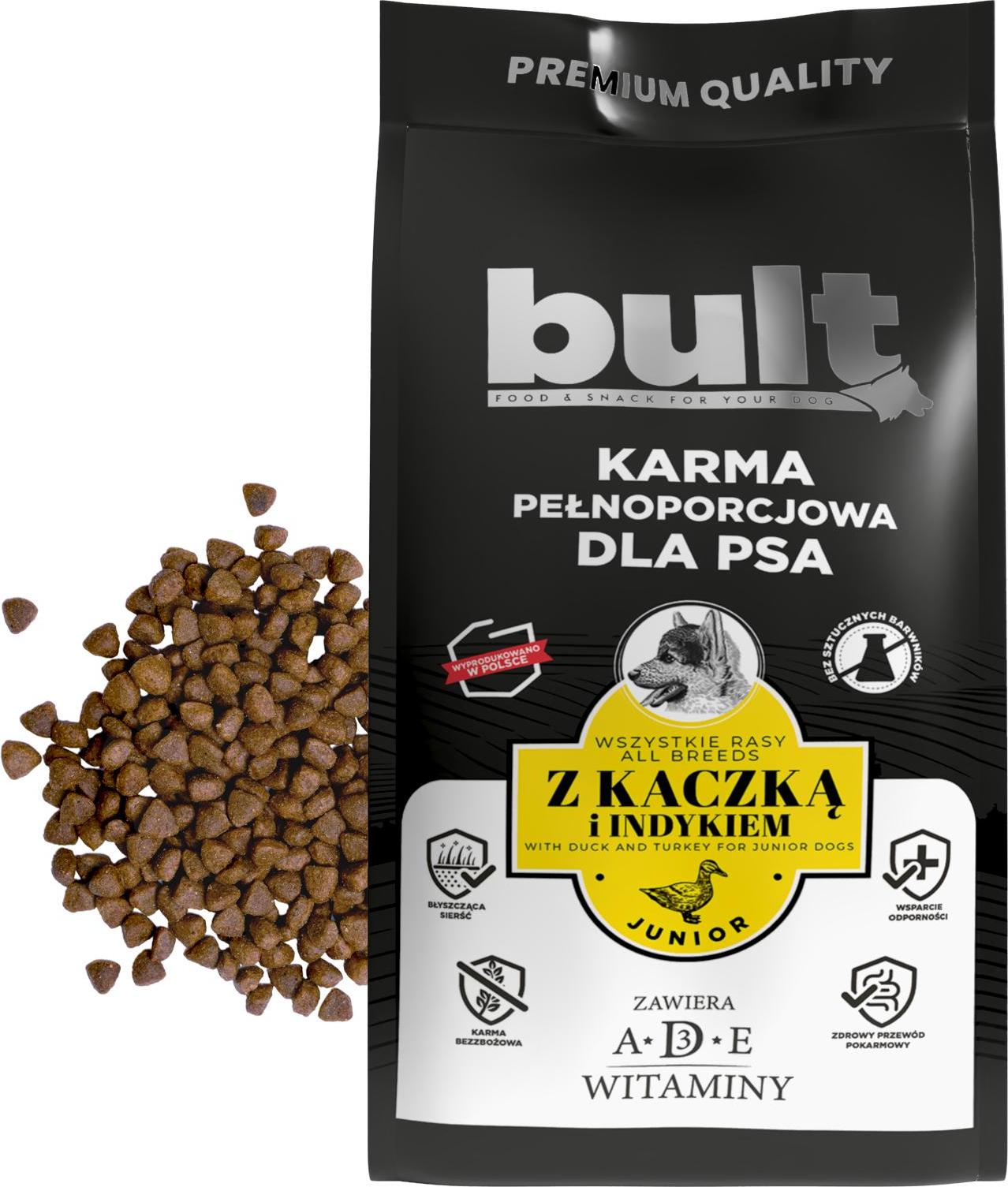 BULT - Hundefutter Ente und Truthahn - Trockenfutter 12 kg - Welpenfutter - getreidefrei Hundefutter - proteinreich Hundefutter