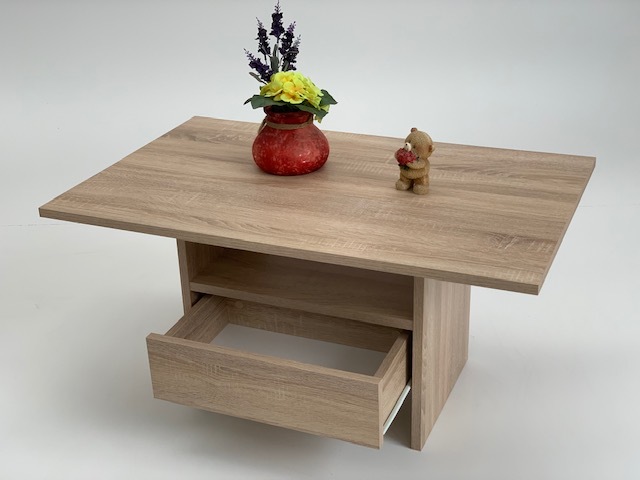 Möbel SD Couchtisch Celine mit Schubkasten in Sonoma Eiche hell Sägerau 201911