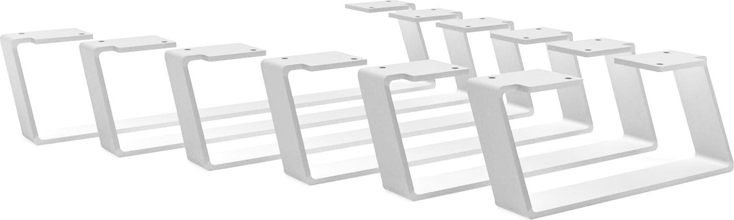 HEVVA - 10 cm hohe Möbelfüße MAILAND - 20 cm Tiefe, Weiß, 2er Set HV-MAILAND-20-W-10-2