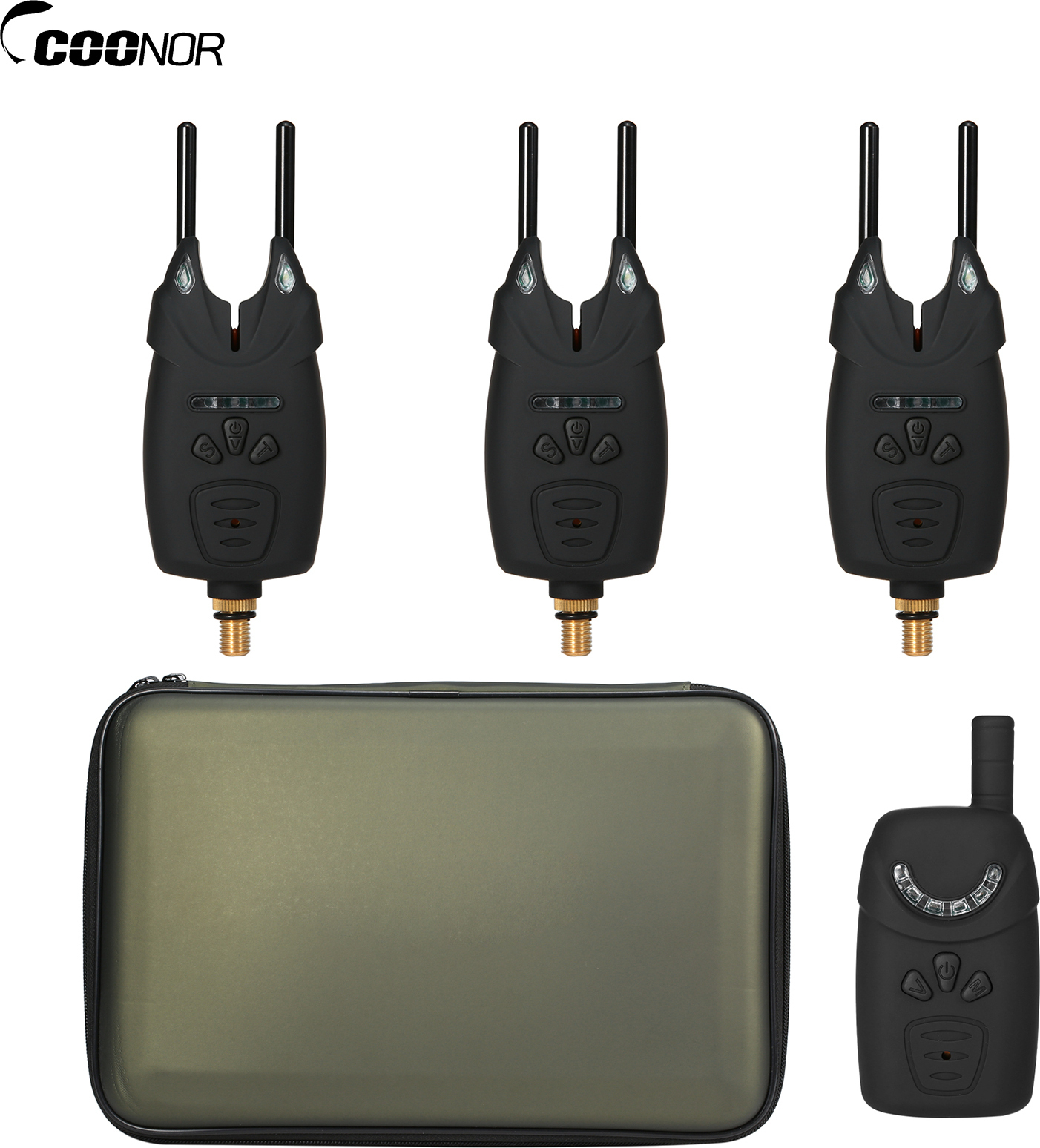Lixada Angelalarm, elektronischer Angelalarm, Hakenbissalarm, LED-Funk-Angelalarm, digitaler Angelempfänger, akustisches Alarm-Set, 3 Alarme