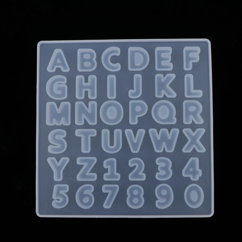 2er Pack Alphabet Buchstaben Zahlen Silikon Backform für Kuchen-Fondant 