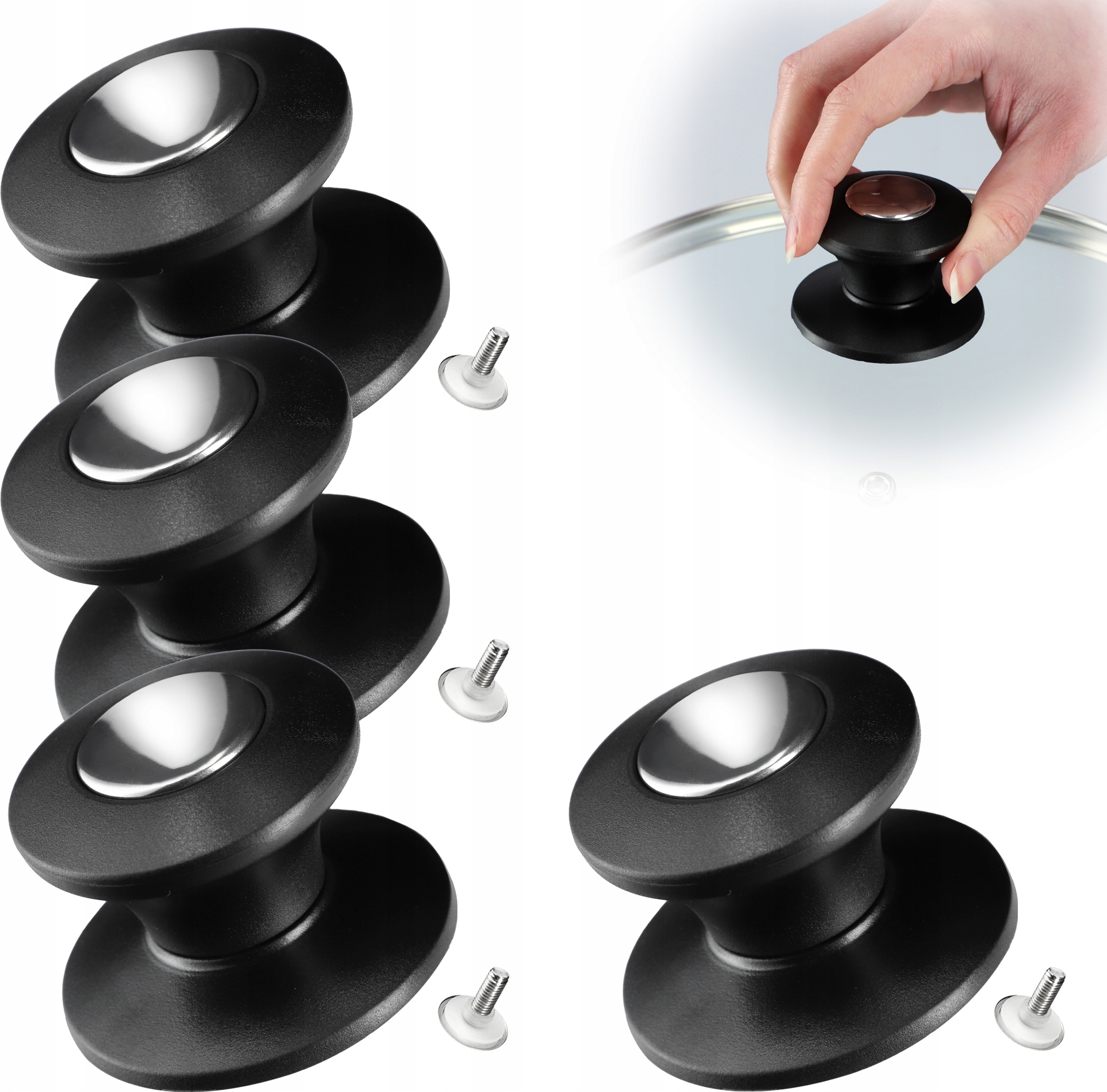 4 Pièces Bouton De Couvercle, Poignée Couvercle Poele, Bouton Couvercle Poignee Couvercle Poele Bouton Couvercle Casserole Housses Poignee Couvercle Casserole Convient Aux Bouilloires Poeles 94049366