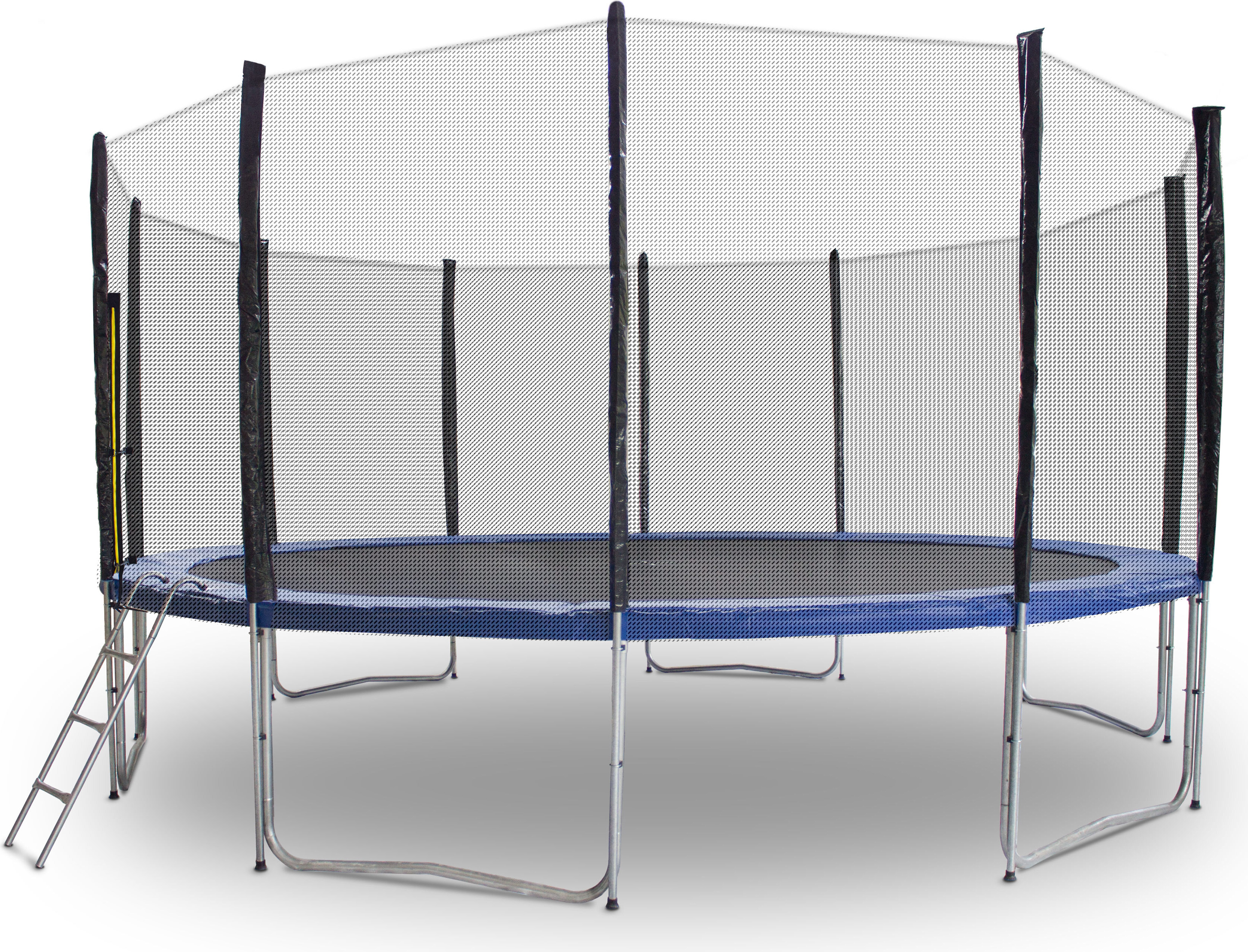 Trampolin-King 460cm Trampolin mit Sicherheitsnetz, Randabdeckung, Leiter, Blau, MS-16532