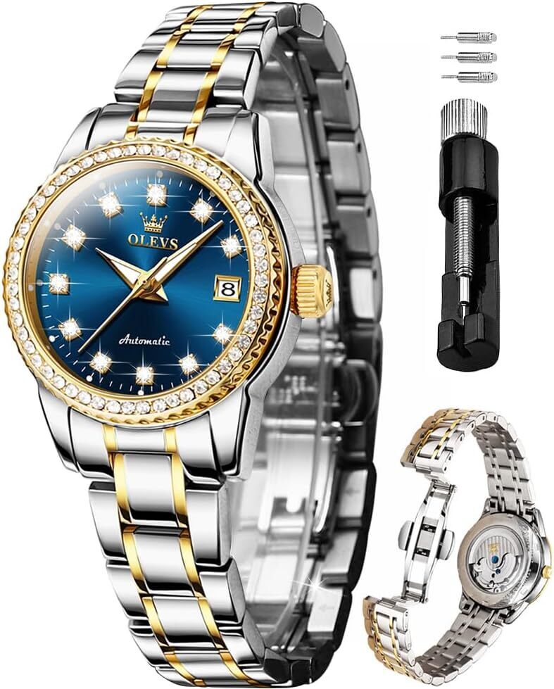 a elegantné diamantové dámske hodinky automatické mechanické šaty klasické náramok z nehrdzavejúcej ocele dámy 30 m vodotesné