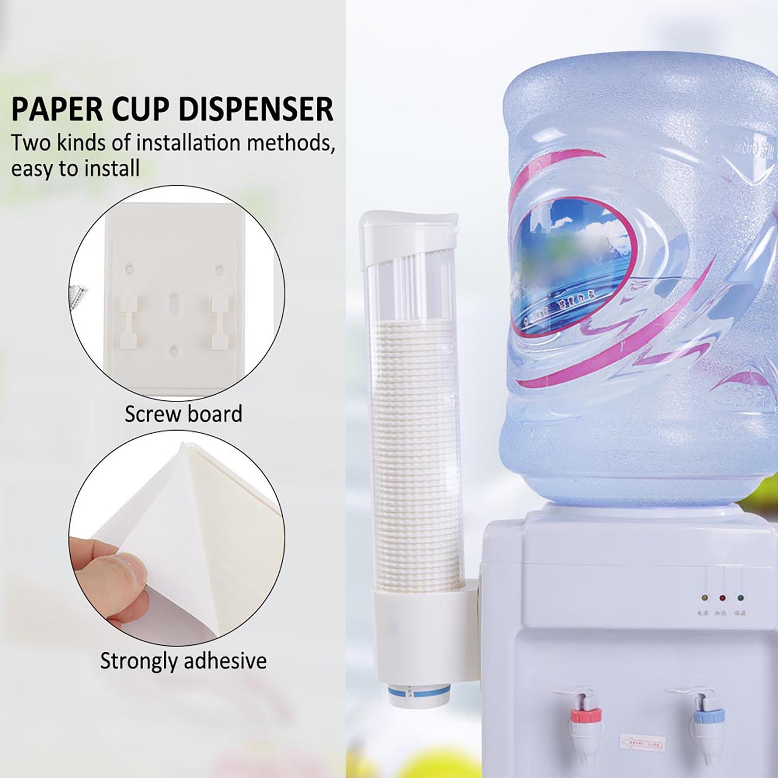 Cocosity Papierbecherspender,Papierbecherhalter,Plastikbecherspender,One-Touch-Knopfbecherspender,Plastikbecherhalter
