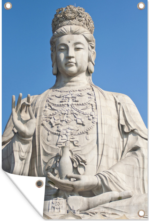 MuchoWow Gartenposter - Guanyin-Buddha - 60x90 cm