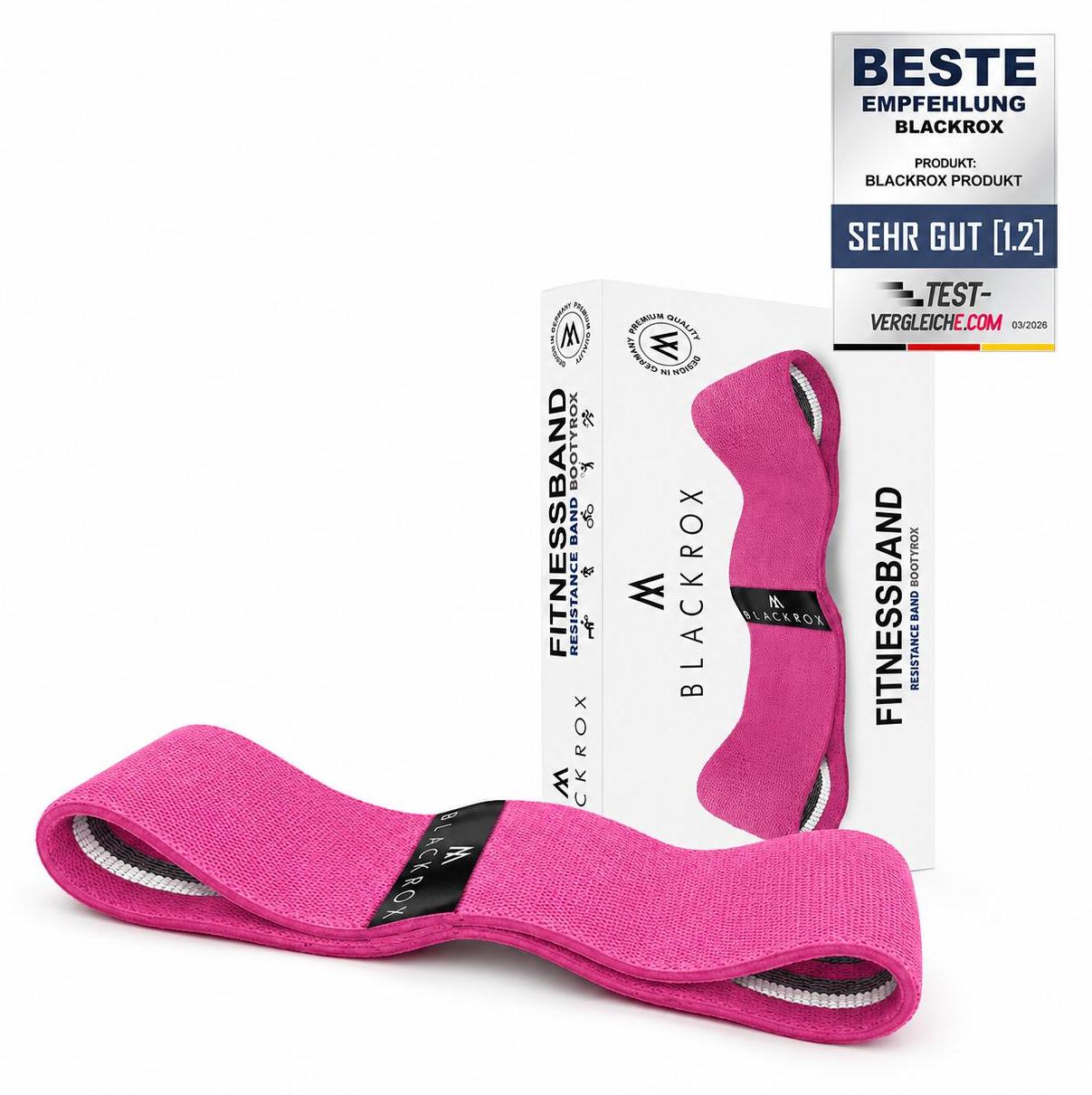 BLACKROX BOOTYROX Fitnessband Baumwolle – Resistance Band Booty (Pink (Leichte