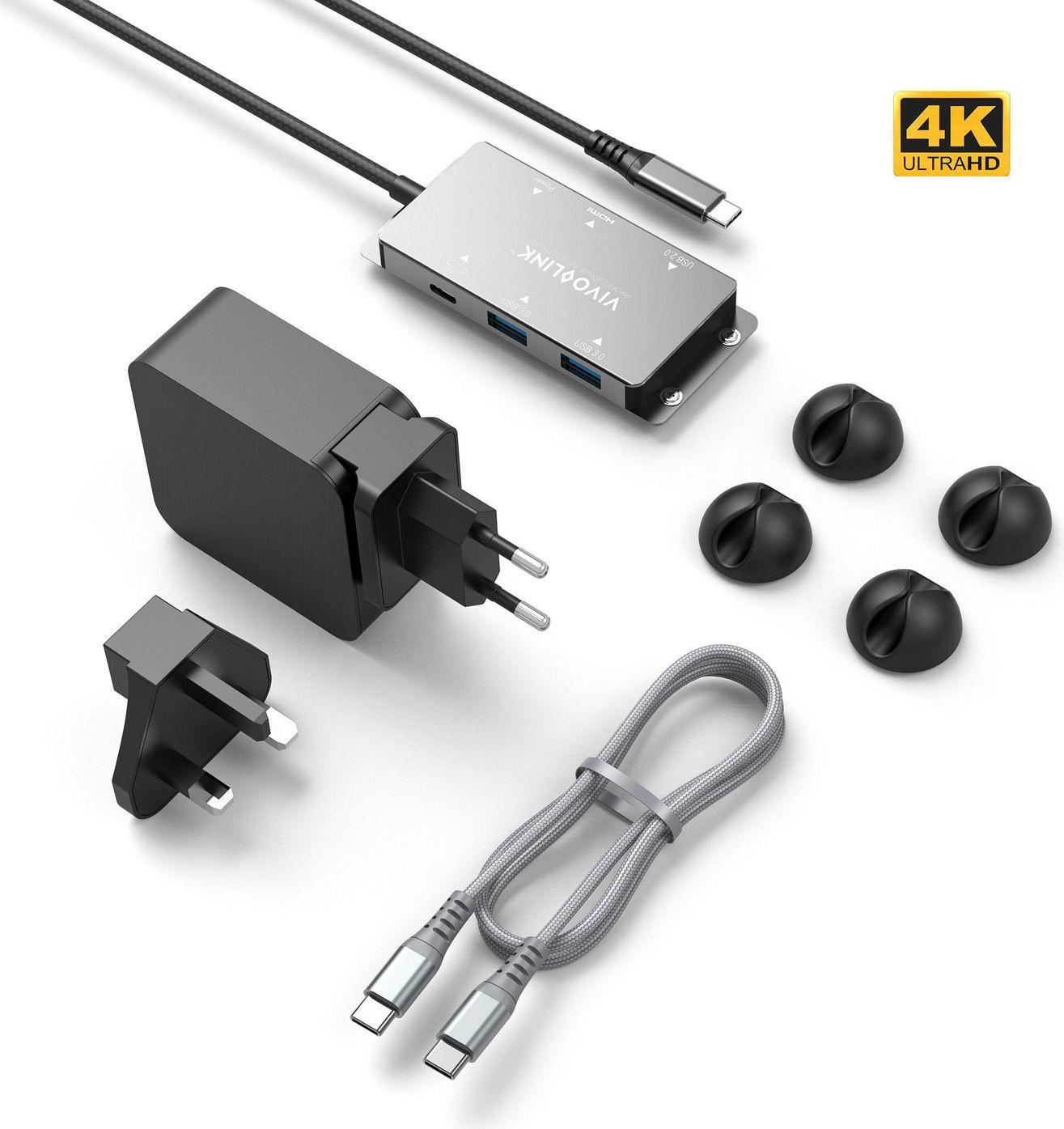 Vivolink VLUSBCHUB - 2.0/3.2 Gen 1 (3.1 Gen 1) - USB Typ-C - HDMI-Ausgang - DisplayPorts ausgang (VLUSBCHUB)