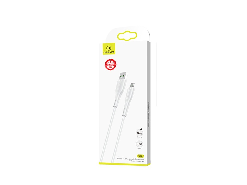 Usams sj375 nabijaci kabel microusb datovy kabel 1m biely (eu blister)